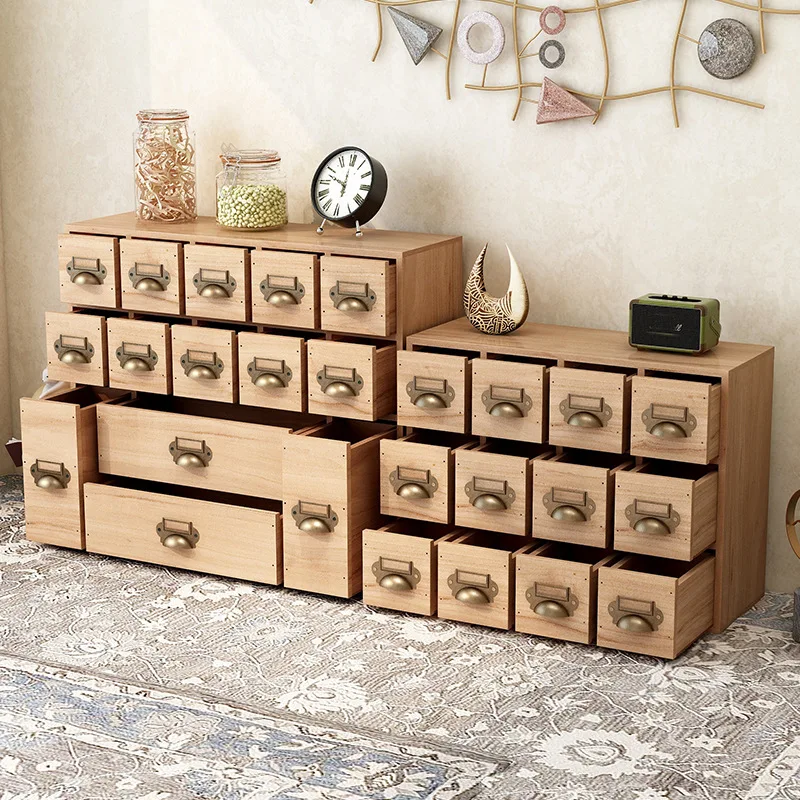 Retro Drawer Storage Organizer, Multi-compartment Desktop Display Unit for Storage