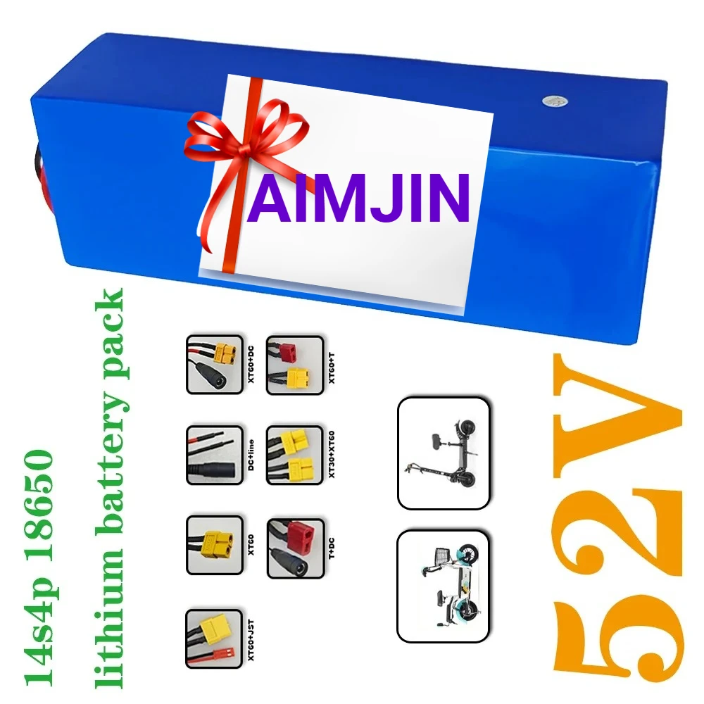 

18650 Lithium Battery with BMS for Balance Car, Bike, Scooter, Tricycle 52V 14S4P battery pack 14000mah