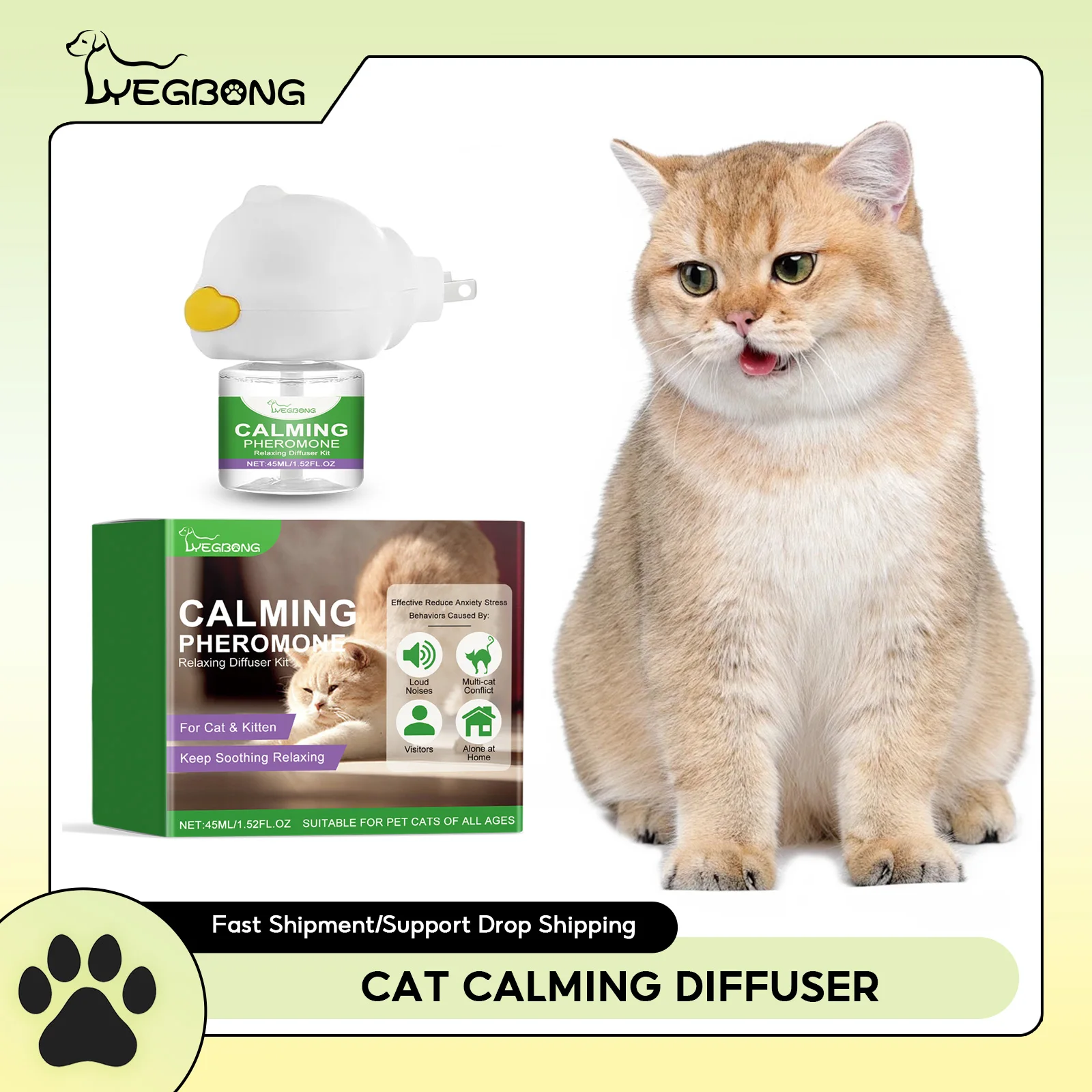 

Cat Calming Diffuser Cat Pheromone Plug-In Relaxants Prevent Howling Pet Dogs Anti-Anxiety Reduces Anxiety Cat Calming Liquid