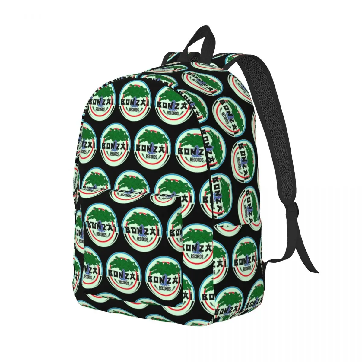 Bonzai Records Student Backpack School Bag Hiking Travel Daypack for Men Women Bookbag Shoulder Bags