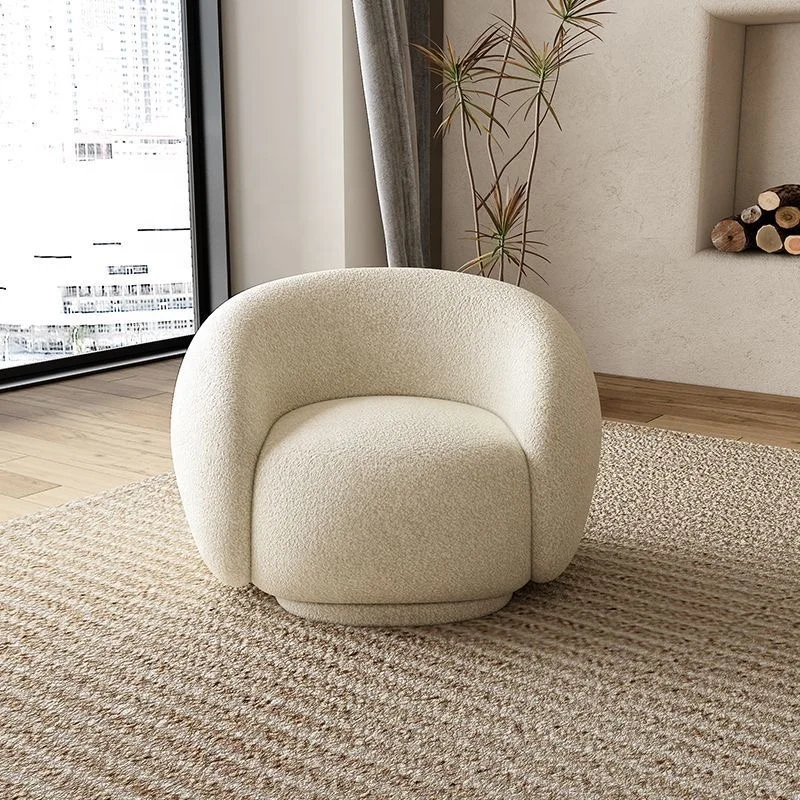 ATUNUS Small Teddy Boucle Lounge Leisure Relax Accent Arm Chair Upholster Modern Luxury Single Sofa Living Room Armchair