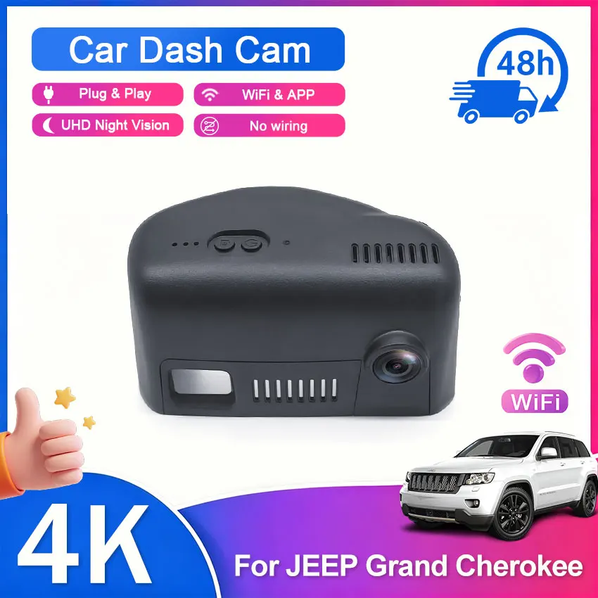 4K Car DVR For Jeep Grand Cherokee 2014 2015 2016OEM Style WIFI APP Plug & Play Connected Dash Camera