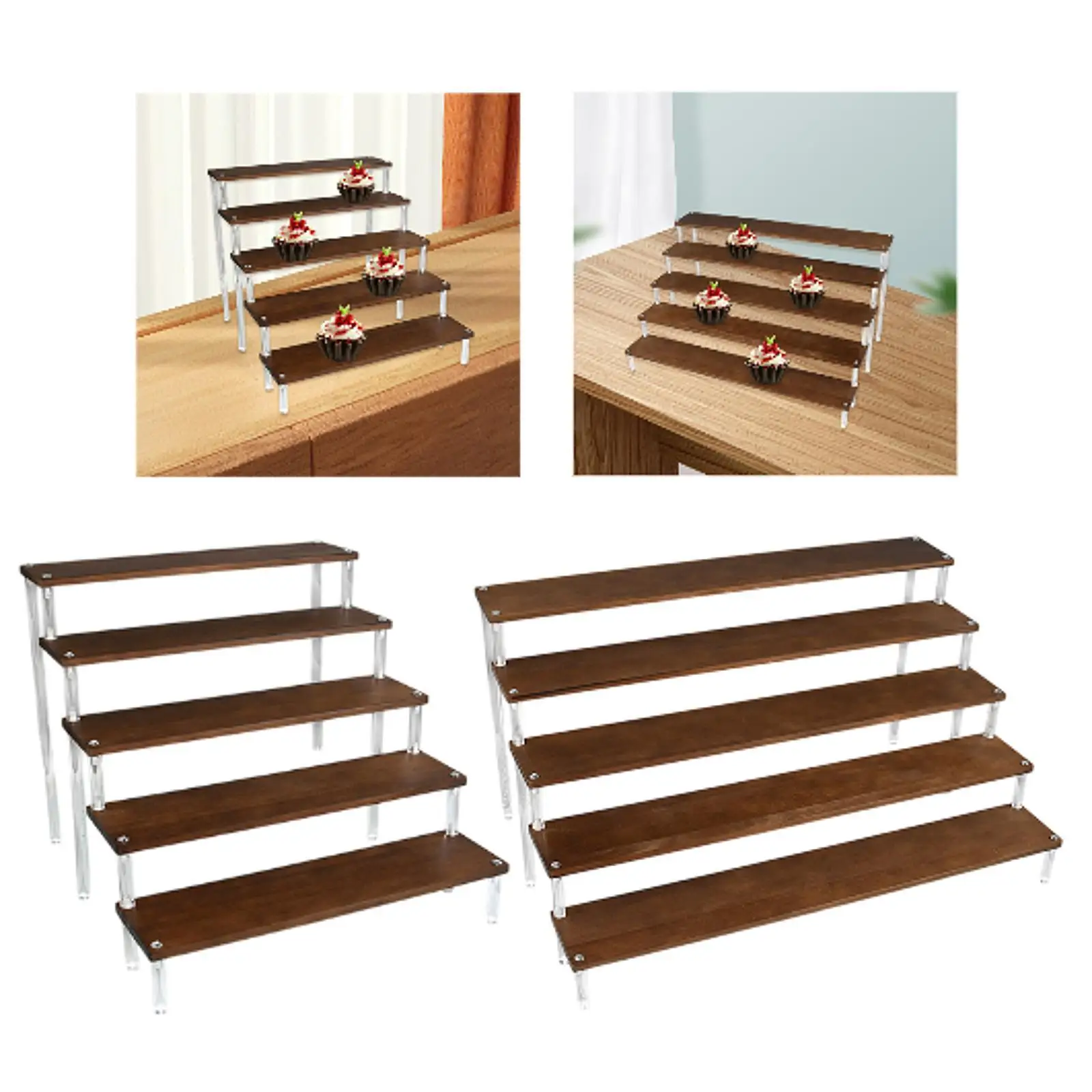 Houten Display Riser Stand Parfum Organizer Stand voor figuren Beeldjes