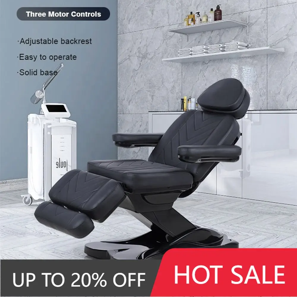 In Store Black 3 Motors Spa Salon Treatment Electric Massage Table Esthetician Beauty Facial Bed Cosmetic Couch Chair