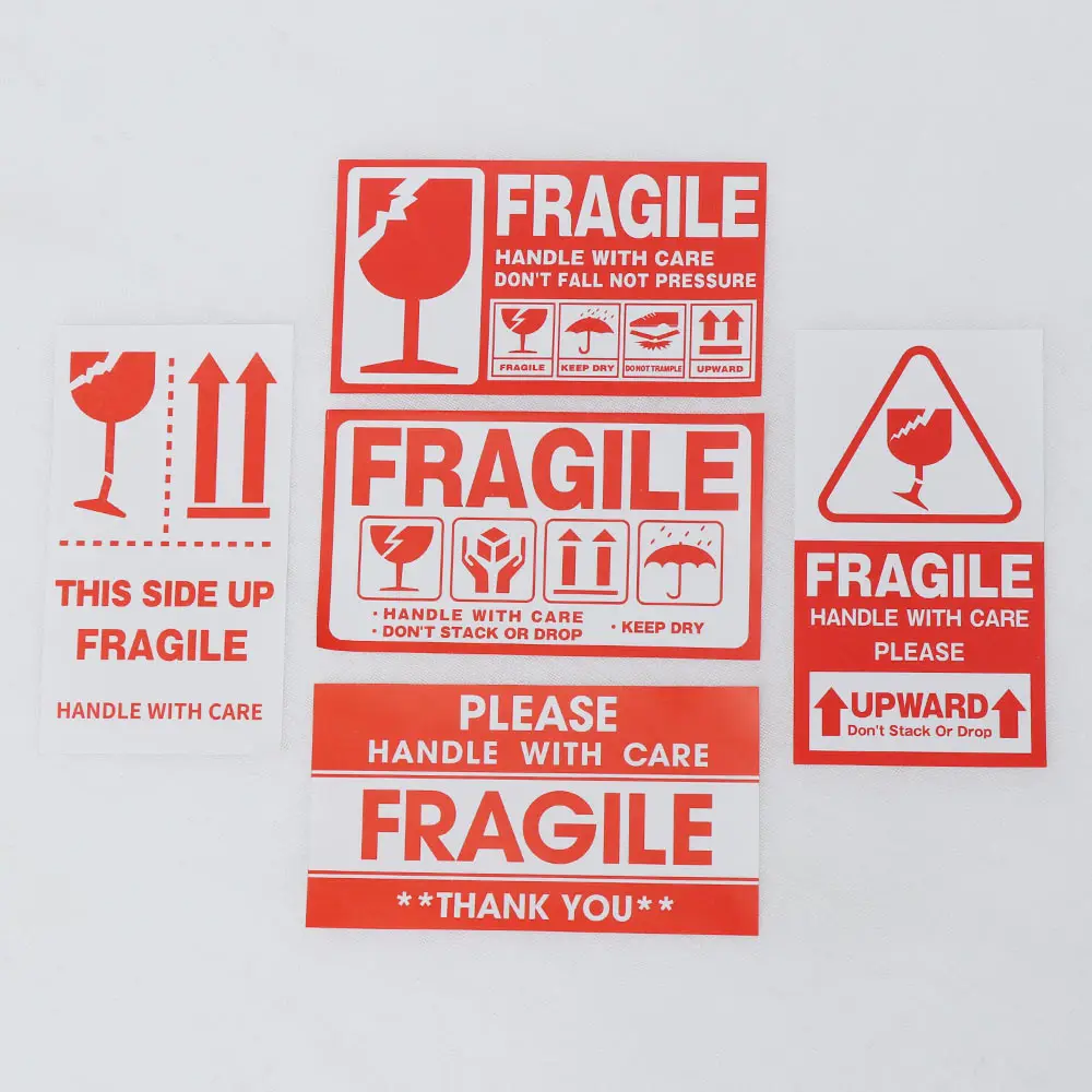 144pcs/lot Useful Fragile Warning Label Sticker 9x5cm Handle With Care Keep Shipping Express Label Packaging Mark Special Tag