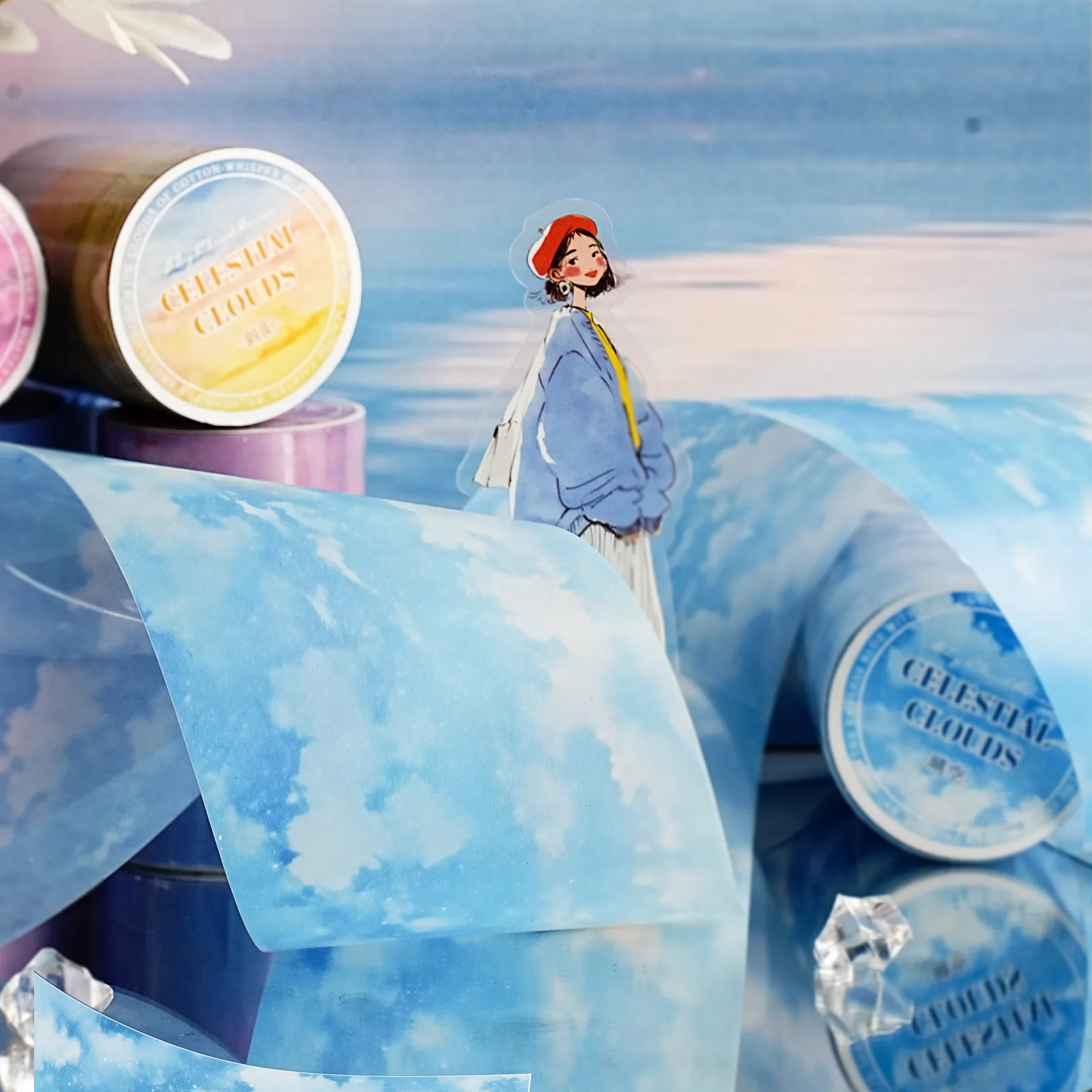 

1pcs/1lot Decorative Adhesive Tapes Sky Cloud Realm Masking Tapes Scrapbooking DIY Paper Japanese Stickers