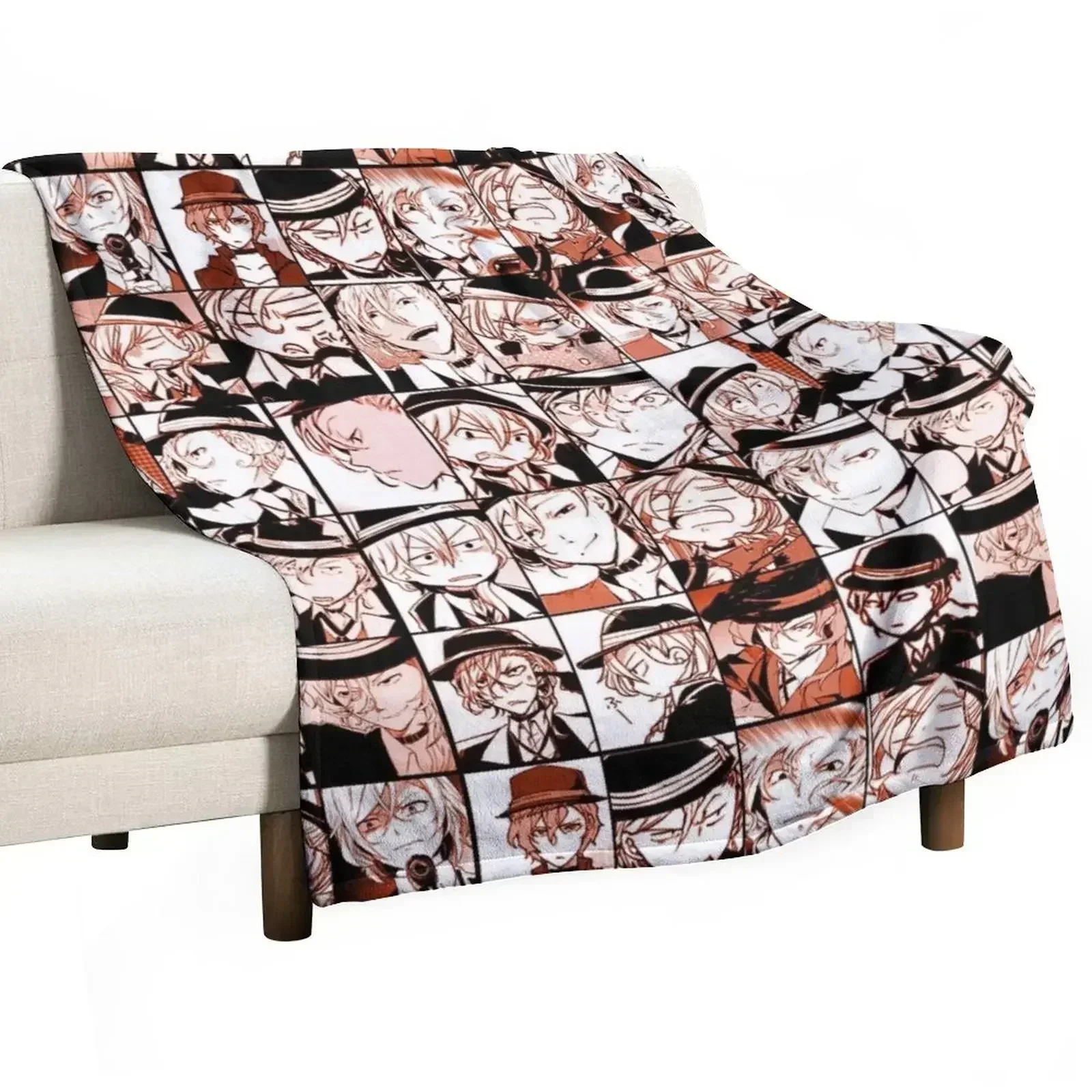 New chuuya collage- manga color version Throw Blanket For Sofa Thin Moving Hairys Thermal Custom Travel Blankets