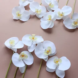 12Pc Artificial White Feel Orchid Real Touch Phalaenopsis Fake Flowers Home Party Wedding Decoration Flower Arrangement Material