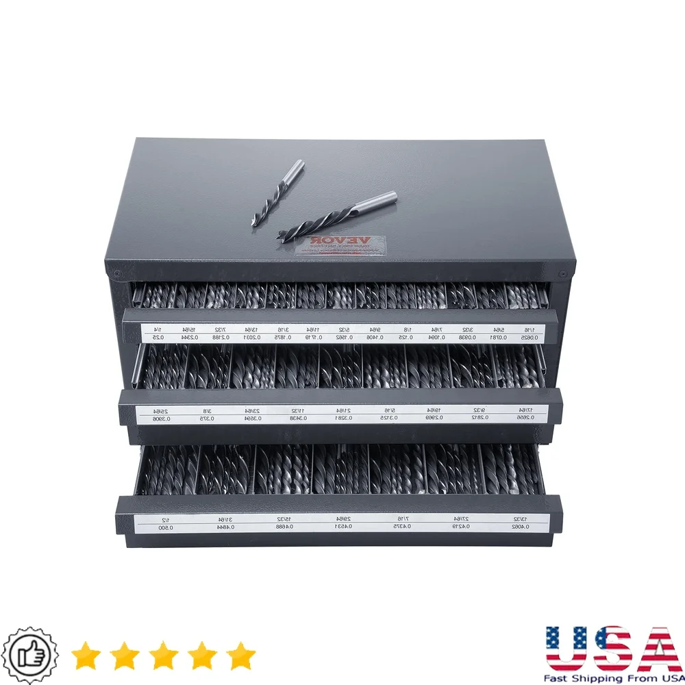 

Drill Bit Storage Cabinet 3-Drawer Organizer with 29 Compartments Heavy-Duty Metal Tool Storage System Efficient Workspace