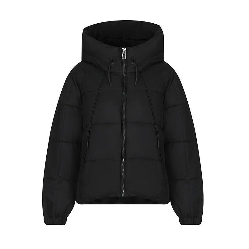 2024 New Fashionable Winter Women's Short Down Cotton Jacket, Casual Internet Celebrity Hooded Zipper Thickened Breadm