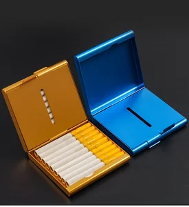 Metal Cigarette Box Double-opening Large Capacity 20 Sticks Cigarettes Holder Moisture-Proof Case Ideal Gift Smoking Accessories