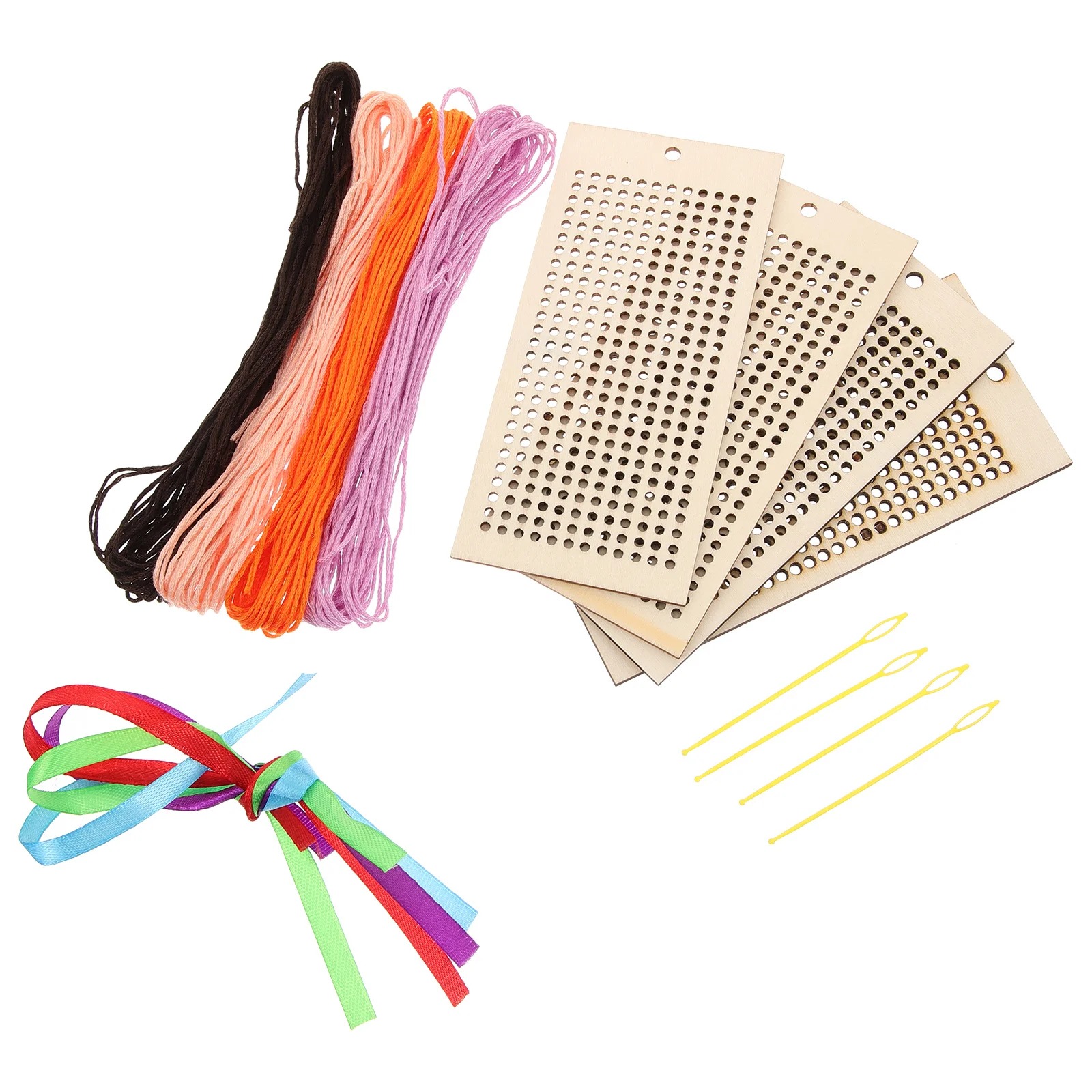 

1Set Cross Stitch Bookmarks Wood Hanging Bookmarks Reliable Material Practical Creative DIY Projects Wooden Book Marks