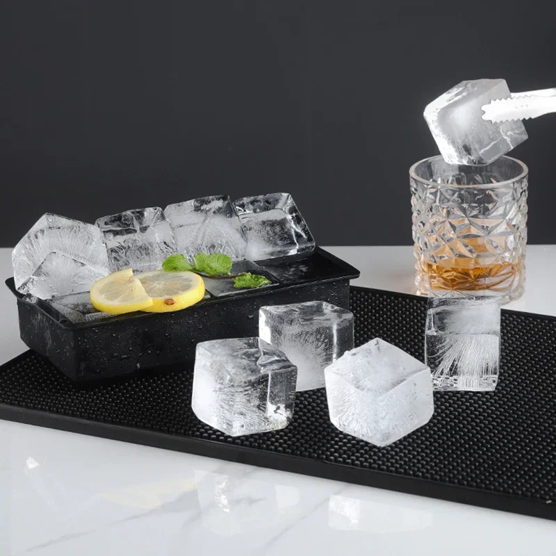 4/6/8/15 Grid Big Ice Tray Mold Giant Jumbo Large Food Grade Silikon Ice Cube Square Tray Mold DIY Ice Maker Ice Cube Tray