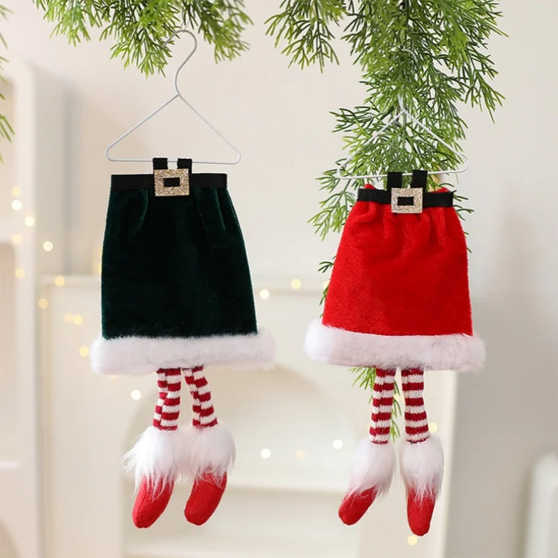 

2Pcs New Christmas Tree Skirt Decoration Hanging diy Christmas Decorations Window Rattan Hanging Decoration