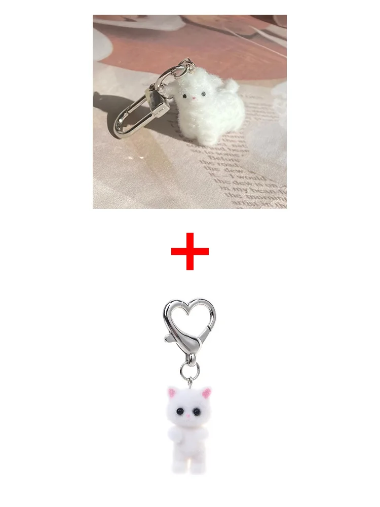 Fluffy Cute White Sheep Keychain