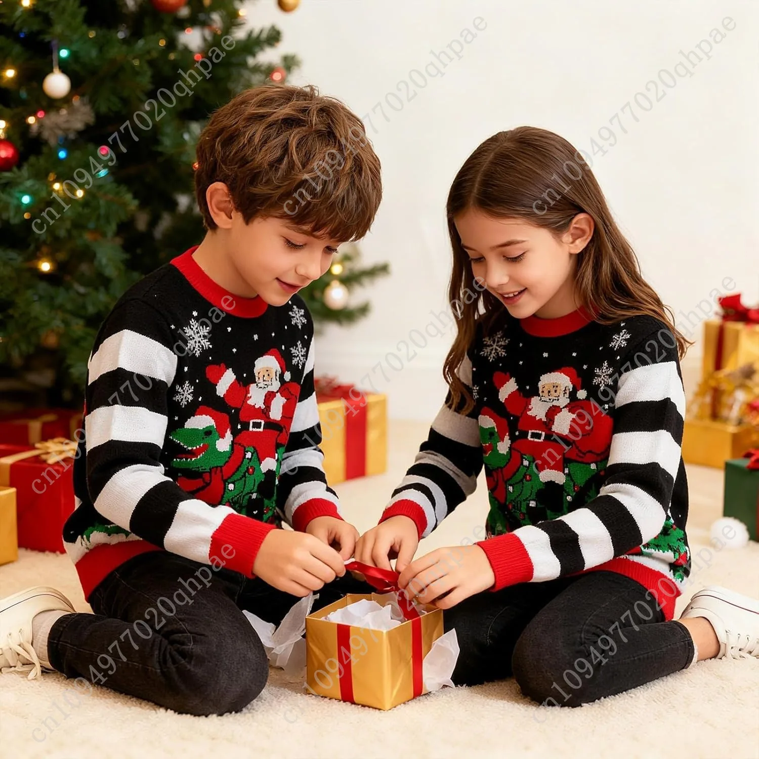 TUONROAD 7-14 سنة الفتيان والفتيات سترة عيد الميلاد القبيحة ثلاثية الأبعاد مطبوعة عطلة الشيطان كلوز البلوز للأطفال بلوزات #4