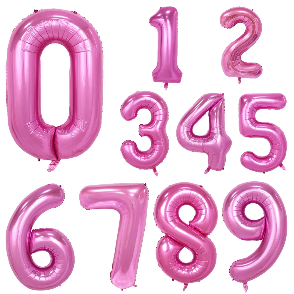 40 بوصة الوردي عدد احباط بالون 1 2 3 4 5 6 7 8 9 سنوات الرقمية Globos الأطفال حفلة عيد ميلاد الديكور استحمام الطفل لعبة أطفال