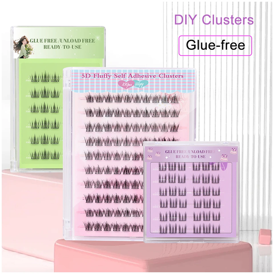 

No Glue Needed No Eyelash Removal Clusters Sunflower False Eyelashes Self-adhesive Soft Glue Free DIY Segmented False Eyelashes
