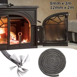 Black Gasket Cord 8mm X 300cm/12mm X 2m For Chimneys&fireplaces Sealed Soft Wood Combustion Stove Door Seal