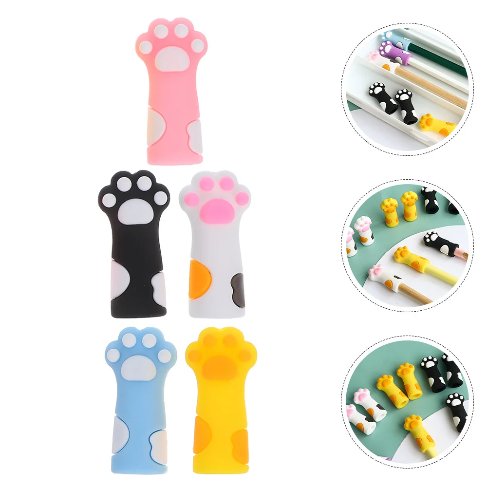 

18Pcs Cat Paw Adorable Silicone Caps for Pencil Tips Extend Length Safety Covers for Children Office Stationery