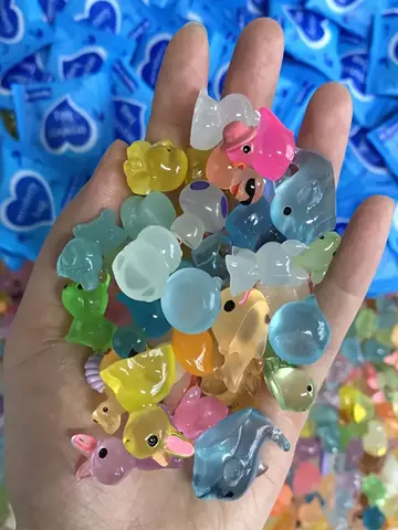 60pcs Glow In The Dark Mini Resin Animals & Mushroom Blind Bags Fairy Garden Decor Micro Landscape Birthday Gift Surprise