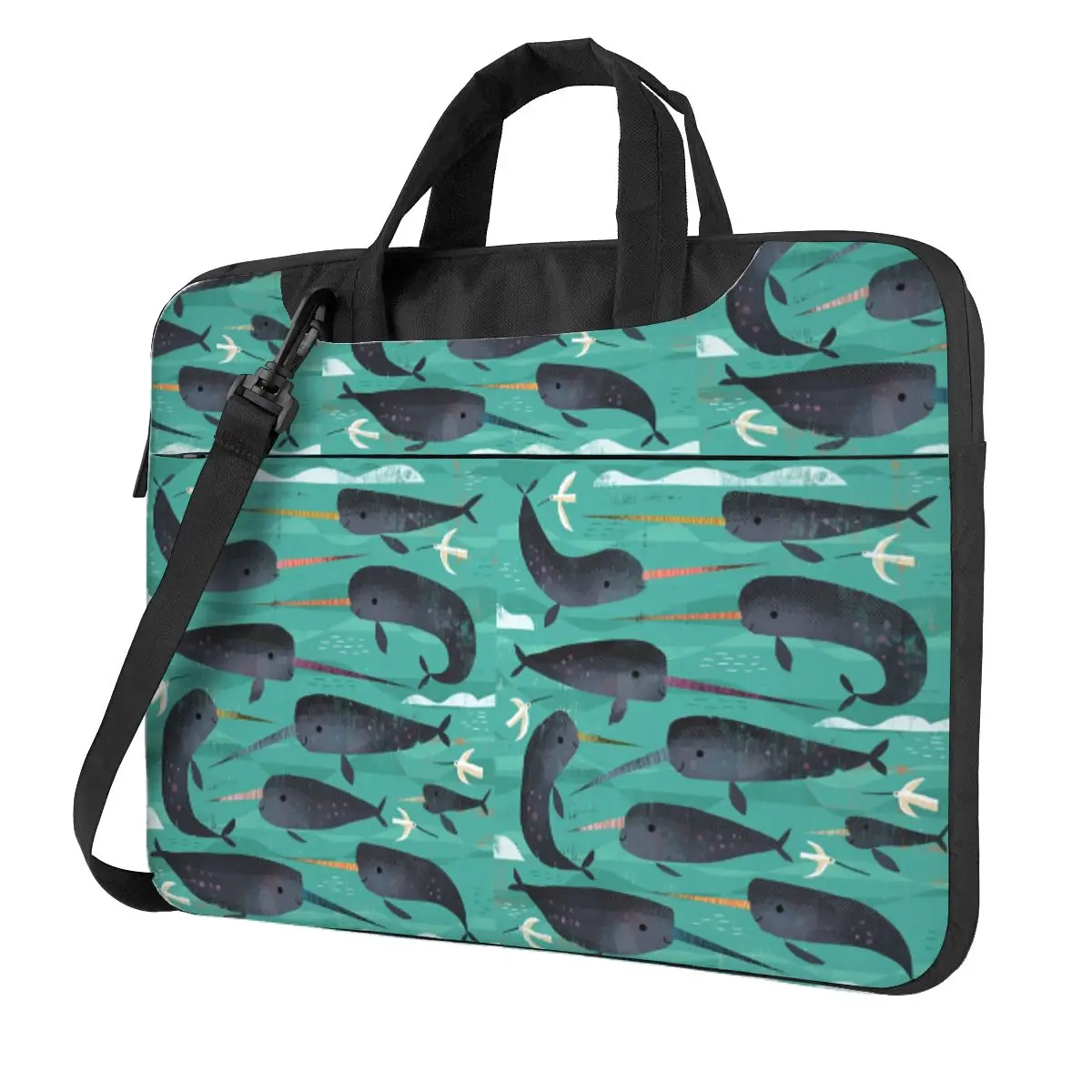 

Narwhals And Narbirds Crossbody Laptop Bag Case Computer Bag Resistant Protective Notebook Pouch for Macbook Pro Lenovo