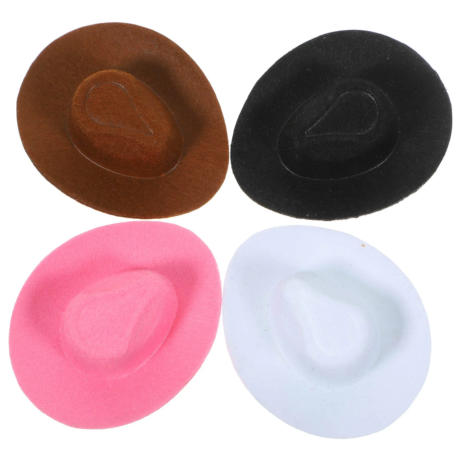 4 Uds. Sombrero de casa, sombrero en miniatura, sombreros decorativos no tejidos, sombreros pequeños, mini sombreros, sombreros pequeños delicados, sombreros adorables