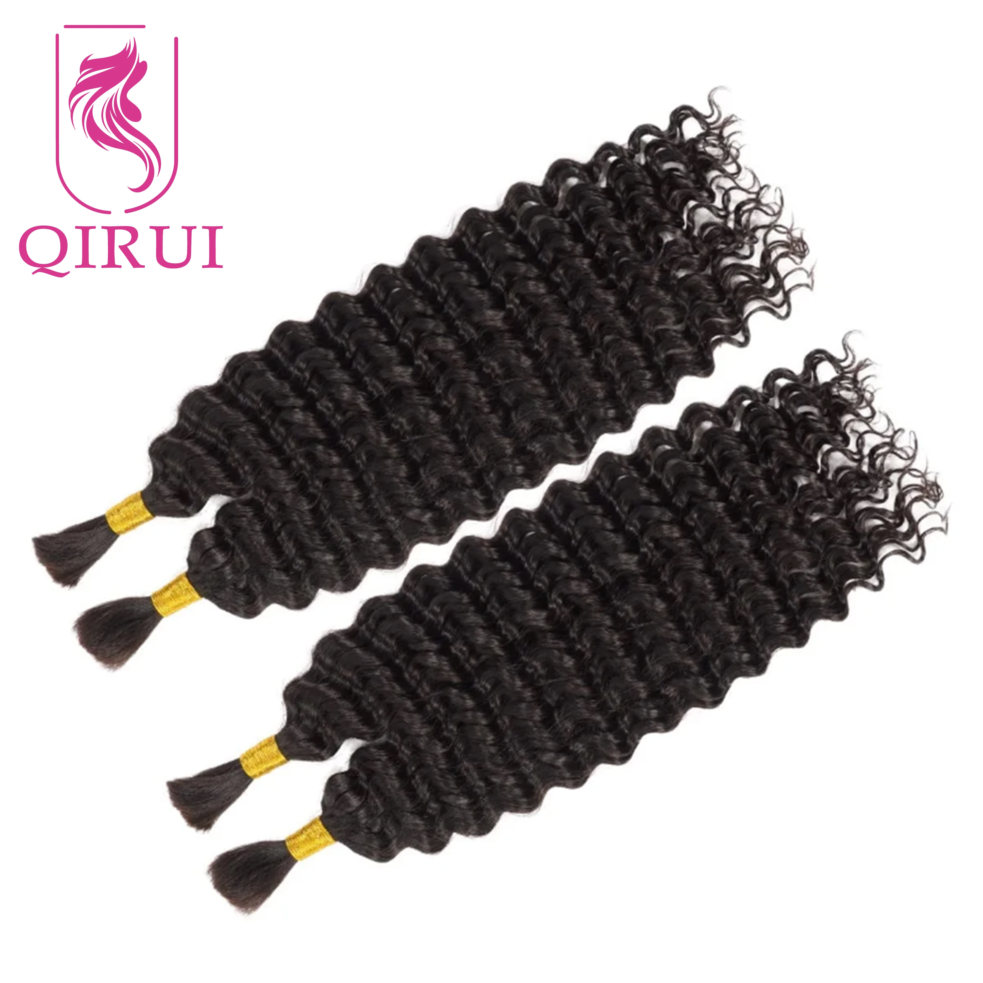 Bulk Human Hair for Braiding Deep Curly Unprocessed Brazilian No Weft Hair Extension for Micro Braids 100g 1Piece