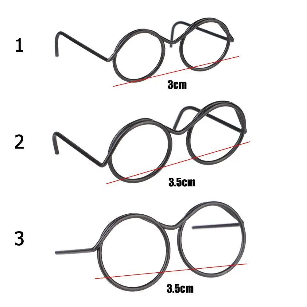 레트로 금속 원형 인형 안경테, 무렌즈 미니어처 안경, 멋진 컬렉션, 인형 액세서리용 안경, 5 개, 10 개