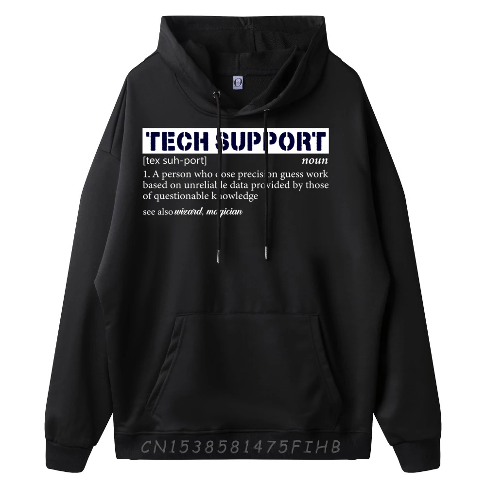 Tech Support Definition Funny Computer Programmers Geek Graphic Sweatshirts Men's Clothing Print