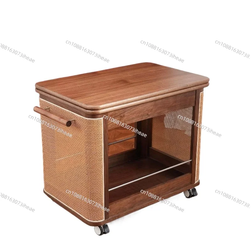 Deluxe Shelf Living Room Storage Trolley Beauty Cart Mobile Coffee Cart Wheeled Trolley