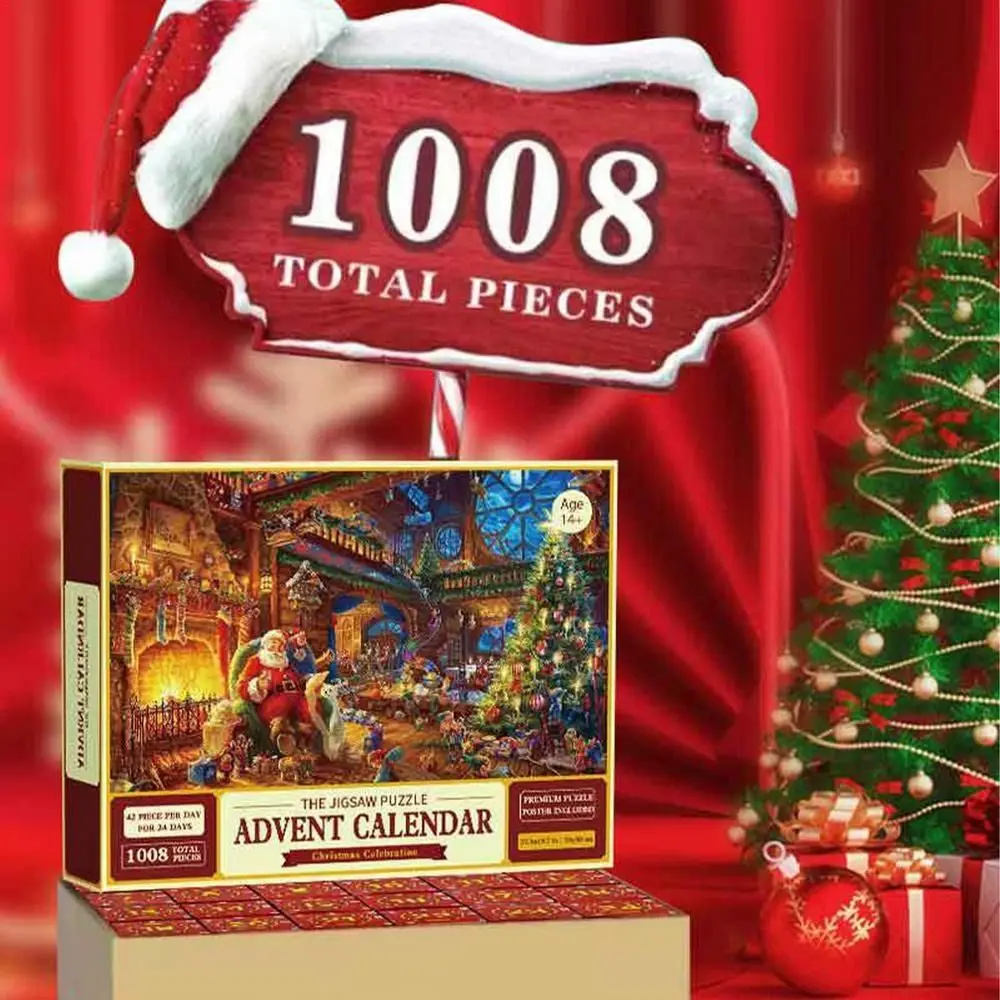 1008PCS Puzzle Advent Calendar 2024 Christmas Adventure Jigsaw Puzzle Advent Calendar 24 days Calendar Christmas Puzzle For Kids