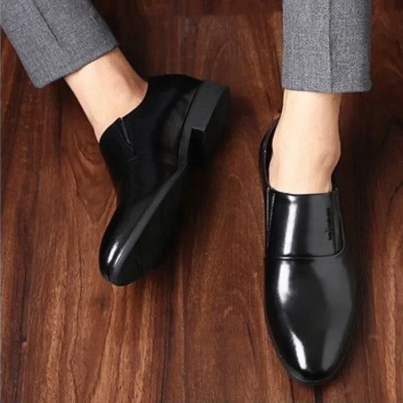 Official Business Men's Formal Shoes Oxfords Lace Up Social Shoe Male Elegant and Classic Cowhide Low Price Cheap Clearance Suit