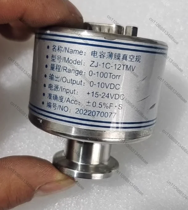 capacitive thin film vacuum gauge, model zj-1c-12tmv, range 0-100torr, output 0-10vdc, input 15-24vdc, accuracy 0.5%f·s