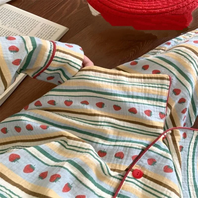 딸기 모양 여성 파자마 세트 패셔너블 홈웨어, 여성용 따뜻한 겨울 파자마 귀엽고 부드러운 파자마 세트