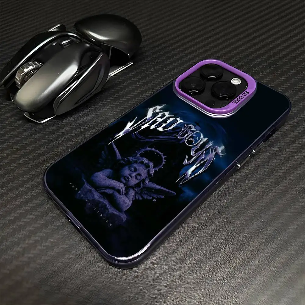 حافظة هاتف J-Junior H $AD BOYZ 4 LIFE لهاتف iPhone17,16,15,14,13,12,11 Plus، Pro Max غطاء مقاوم للصدمات باللون الأرجواني غير اللامع