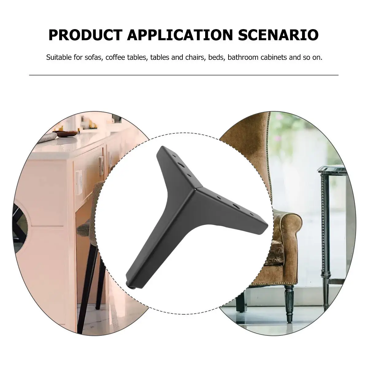 

4pcs Electroplated Furniture Legs Thickened Cabinet Sofa Bed Tea Table Leg Support Feet For Home Office Furniture