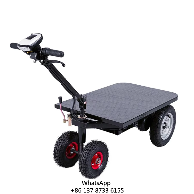 

Construction Site Electric Trolley Cart Flatbed Climbing Platform Four-Wheel Metal Wheel For Warehouses Cargo Transportation