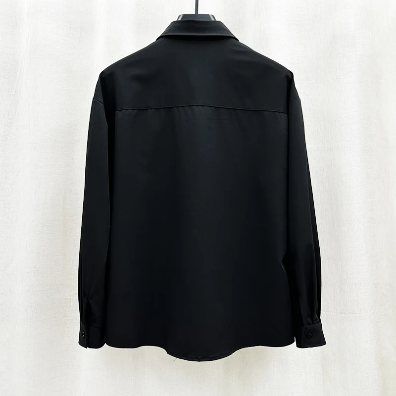 2025 New Trendy Workwear Loose Shirt Handsome Men's Personality Design Casual Youth Fashion Long Sleeve Shirt