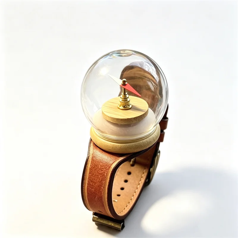 Anime Nami Eternal Pose Cosplay Wrist Wear Glass Dome Compass Retro Leather Wristband Collection Show Accessories Jewelry Prop