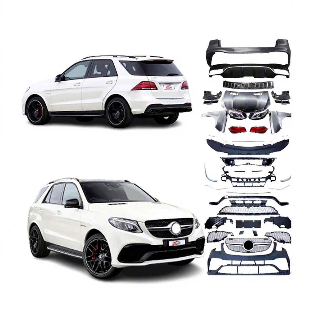 Latest Type forbenz 2011-2015 ML Class W166 Upgrade to 2015-2019 GLE63 Body Kit Hood Fender Bumper Headlight Taillight