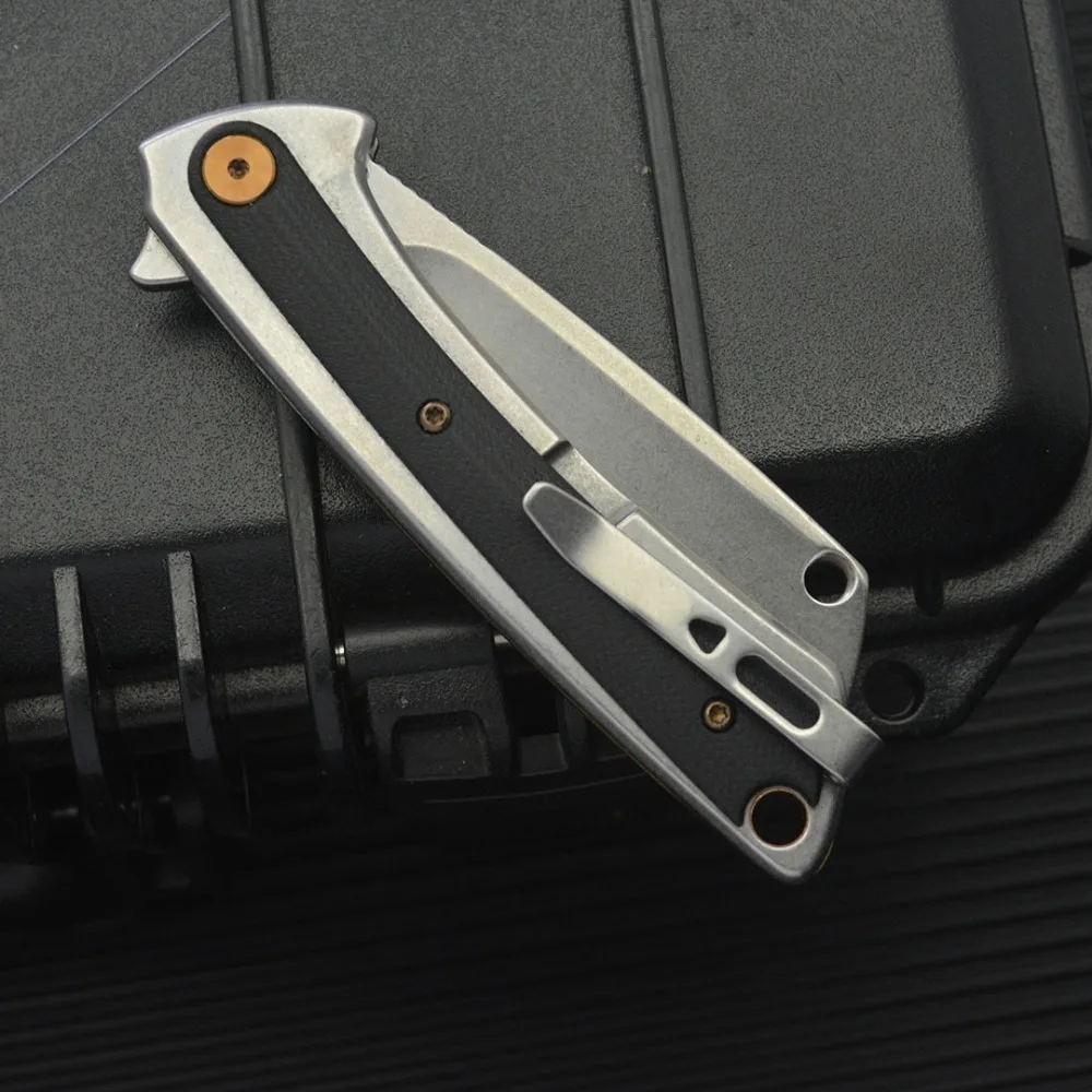 2025 سكين جيب التخييم D2 شفرة الألومنيوم مع مقبض G10 في الهواء الطلق التكتيكية الدفاع عن النفس السكاكين سكاكين الصيد