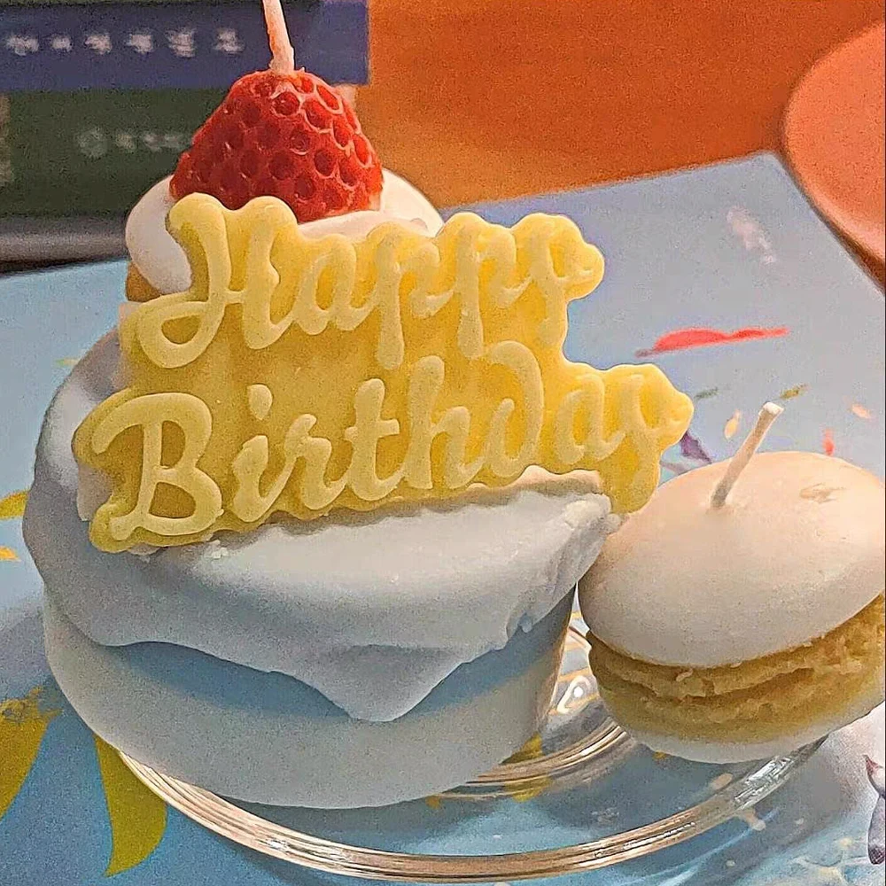 

Happy Birthday Candle Silicone Mold Letter Soap Making DIY Candle Cake Baking Decoration