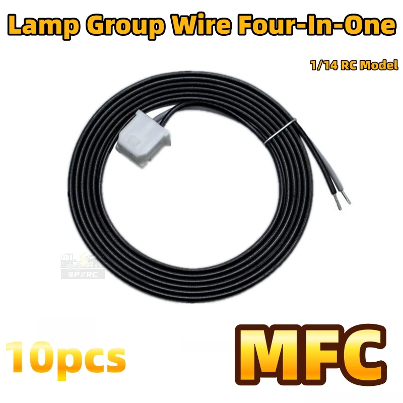 MFC مخصص سلك التوصيل مجموعة مصابيح سلك أربعة في واحد 60 سنتيمتر MFC-60C ل 1/ 14 تاميا سكانيا رجل Actros مقطورة لعبة أجزاء #1