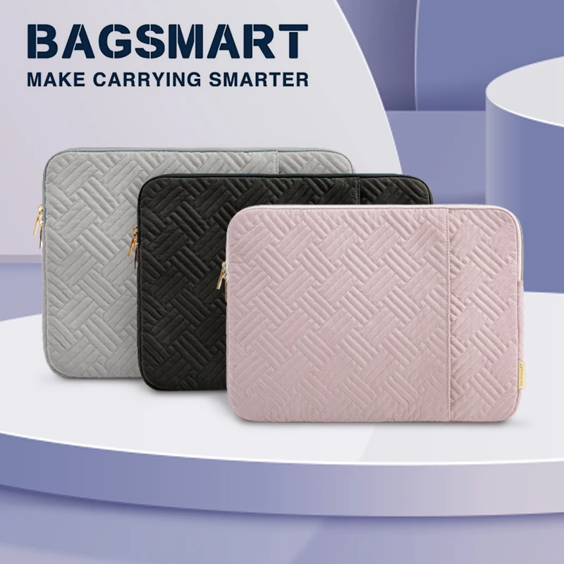 BAGSMART Laptop Sleeve for Macbook Air 13 Case M1 Pro 13.3 11 14 15 XiaoMi 15.6 Notebook Cover Huawei Matebook Shell laptop bag