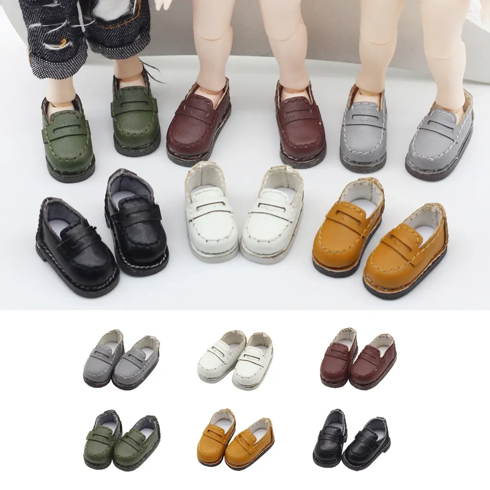 1/12 BJD Doll DOD Body Student Shoes for OB11,bjd,obitsu11, Molly Dolls Uniform Shoes Leather Clothes Accessories Miniature Toys