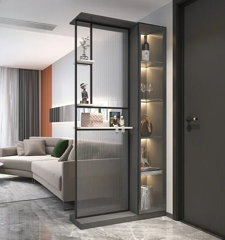 Affordable Long - lasting Entrance foyer cabinet, glass partition, living room foyer cabinet, modern double-sided partition