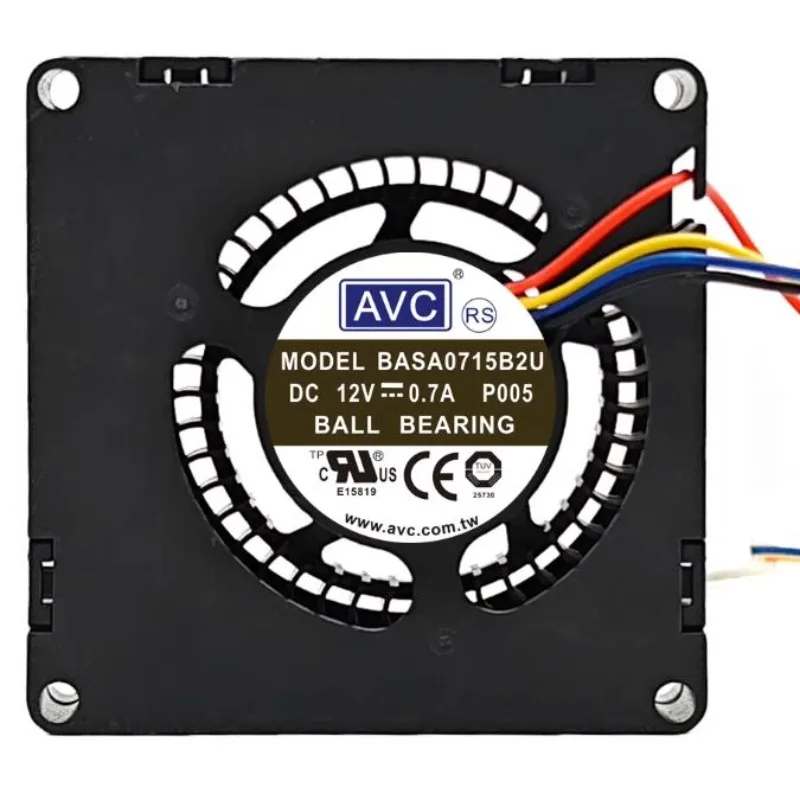 

New Cooler Fan for AVC BASA0715B2M 12V 0.7A Double Ball Bearing Turboblower Cooling Fan 4-wire 70x70x15mm