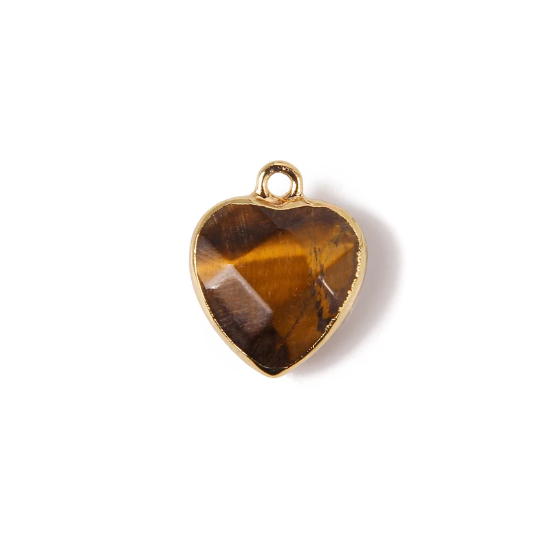 5PCS Natural Faceted Heart Shape Stone Pendant Howlite Dalmation Agate Charms For Diy Earrings Necklace Bracelet Jewelry 17x14mm