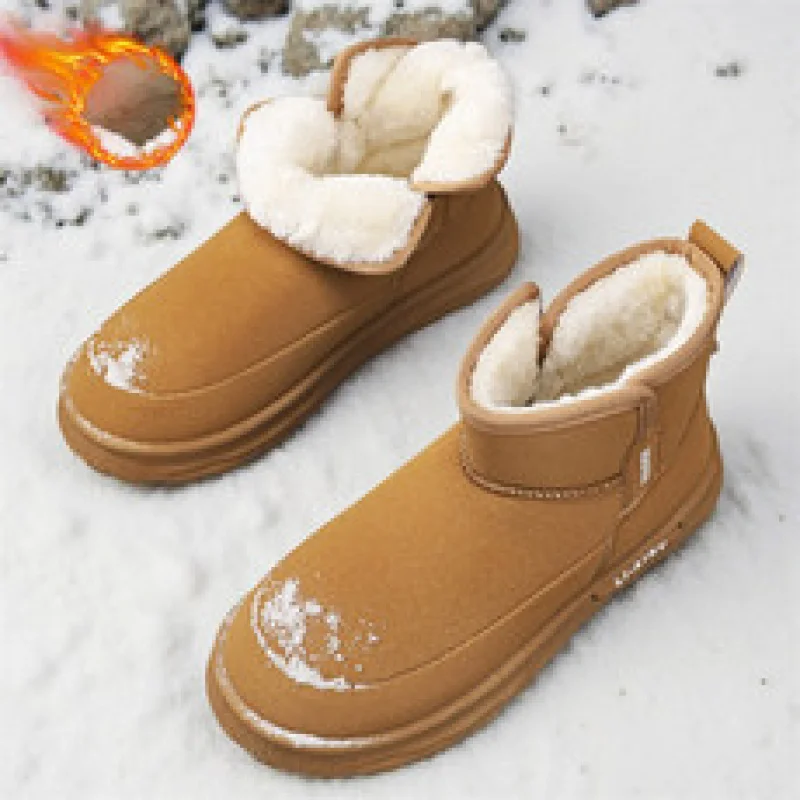 أحذية ثلج معزولة لعام 2025 للرجال، مبطنة بالفرو الصناعي ومضادة للانزلاق، مثالية لعيد المحاربين القدامى والتزلج أو التزلج على الجليد